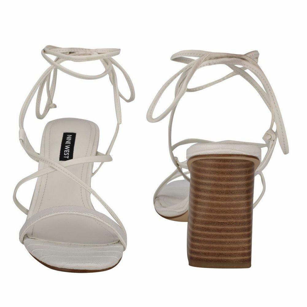 Nine West Shoes | Kindee Tan Croc Heeled Sandals | Style Representative